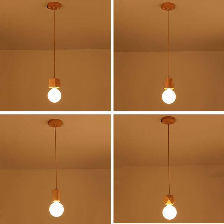 原木燈頭木頭燈座個性簡約創意木藝燈具吧台餐厛複古燈飾單頭吊燈 (7.5折)