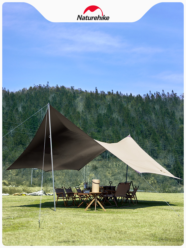 Naturehike精緻露營風格方形鈦黑膠大天幕防雨防曬露營野餐遮陽棚 (8.3折)