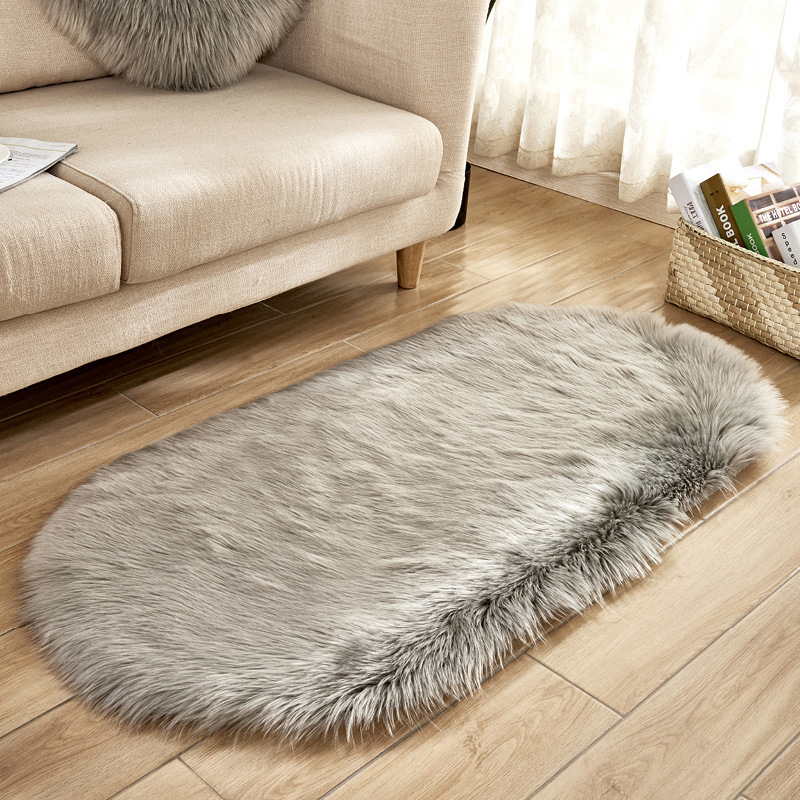多彩長毛地毯 橢圓形絨毛地毯 柔軟舒適家居裝飾