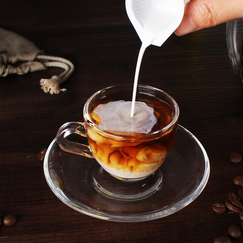 美式風格玻璃咖啡杯碟套裝 濃縮咖啡萃取杯碟午茶杯