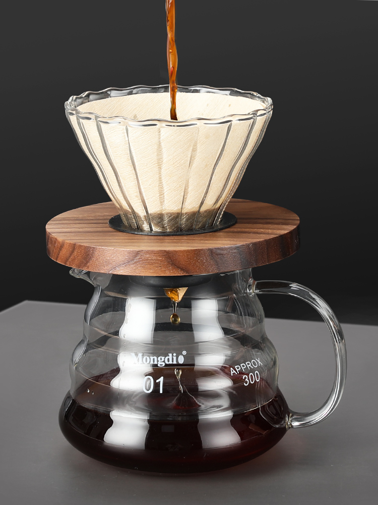 手衝咖啡壺美式風格家用玻璃材質12人或24人濾杯套裝 (2.9折)