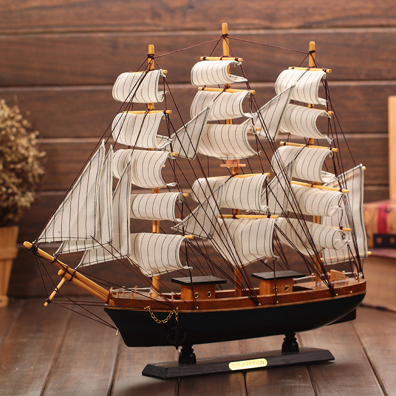 地中海風格木船模型擺件 一帆風順裝飾品創意擺放居家客廳