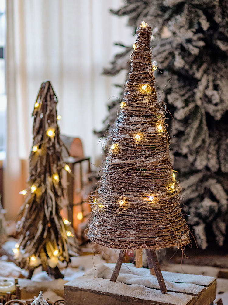 掬涵樂園聖誕樹系列木質擺件抽象原創聖誕裝飾酒吧咖啡厛節日飾品