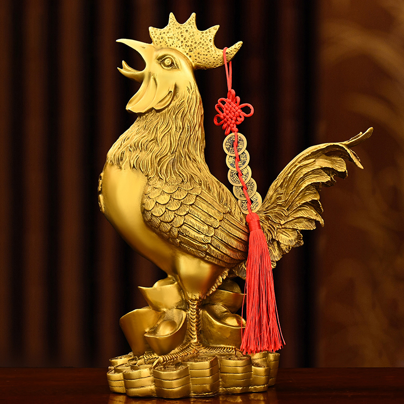 銅雕雞擺件創意家居裝飾品送禮祝福藝術品 (3.6折)