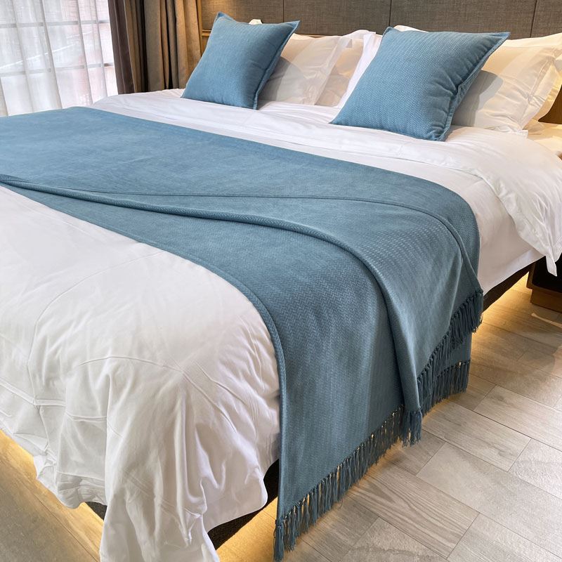 簡約現代絨毯床搭巾床尾毯酒店床旗網紅樣板間酒店民宿裝飾毯