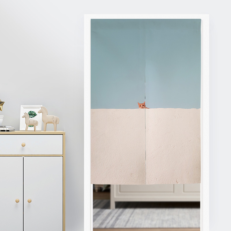 北歐現代極簡風格門簾防潑水布藝材質適用於臥室門客廳門陽臺門