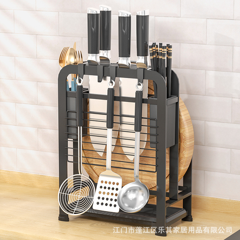 廚房檯面多功能置物架 瀝水筷子籠勺子架 菜粘板收納架子