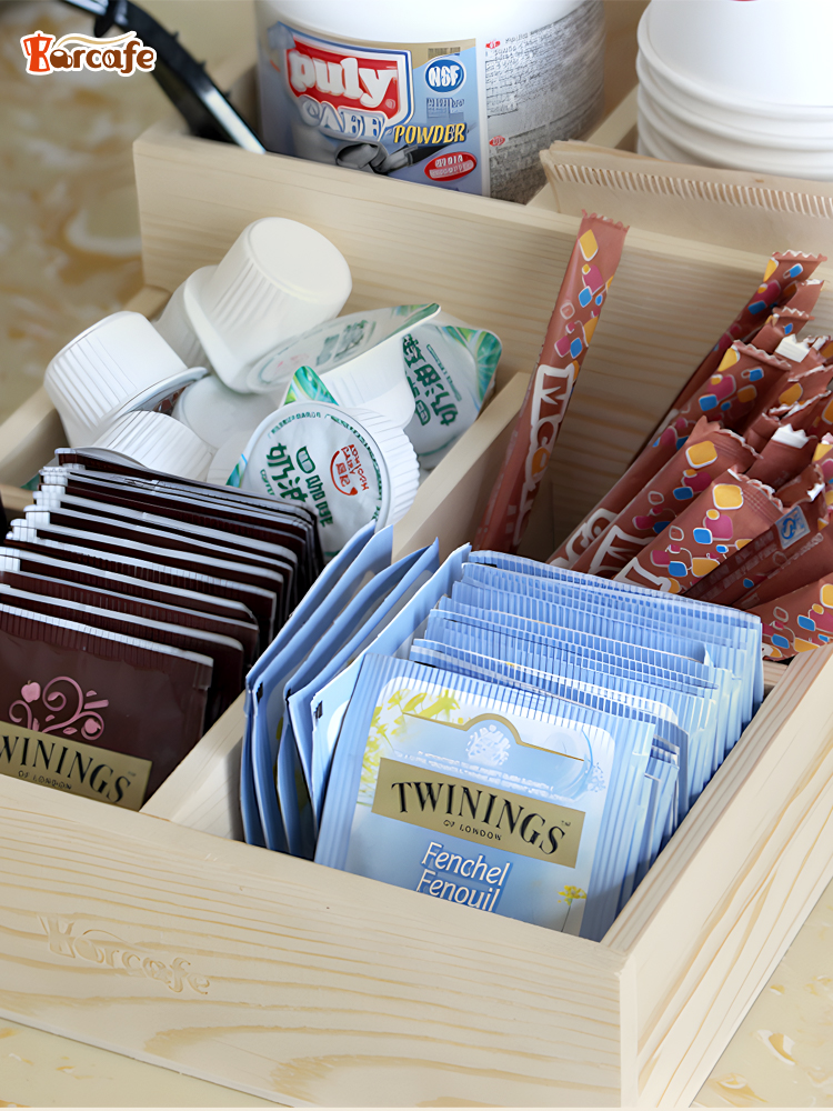 北歐風情木製吧檯收納盒展示架咖啡調糖整理架外帶杯架吸管架