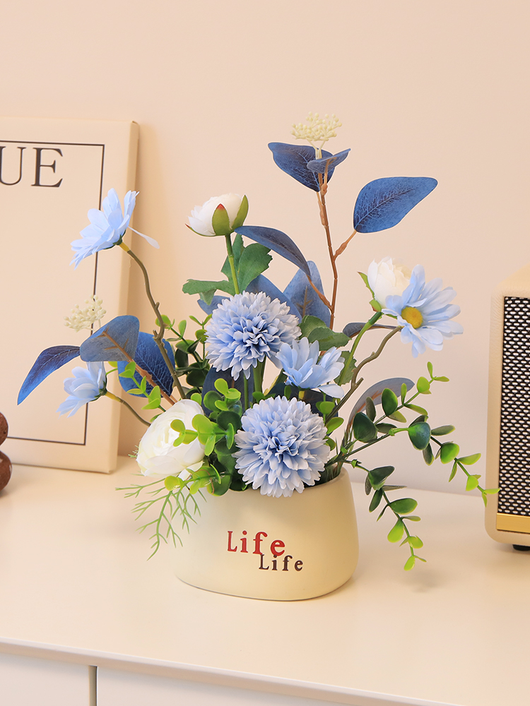 陶瓷盆栽向日葵假花裝飾擺件客廳家居桌面擺設花藝品