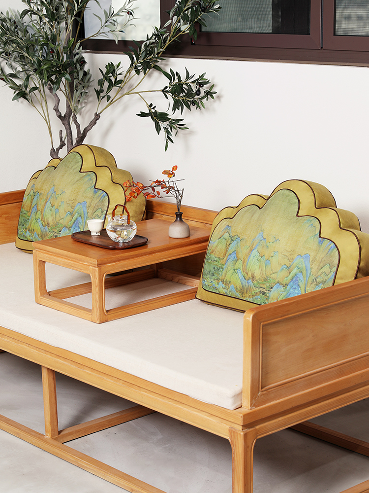 中式圖案羅漢床靠墊  優雅新中式抱枕沙發靠墊 (8.3折)