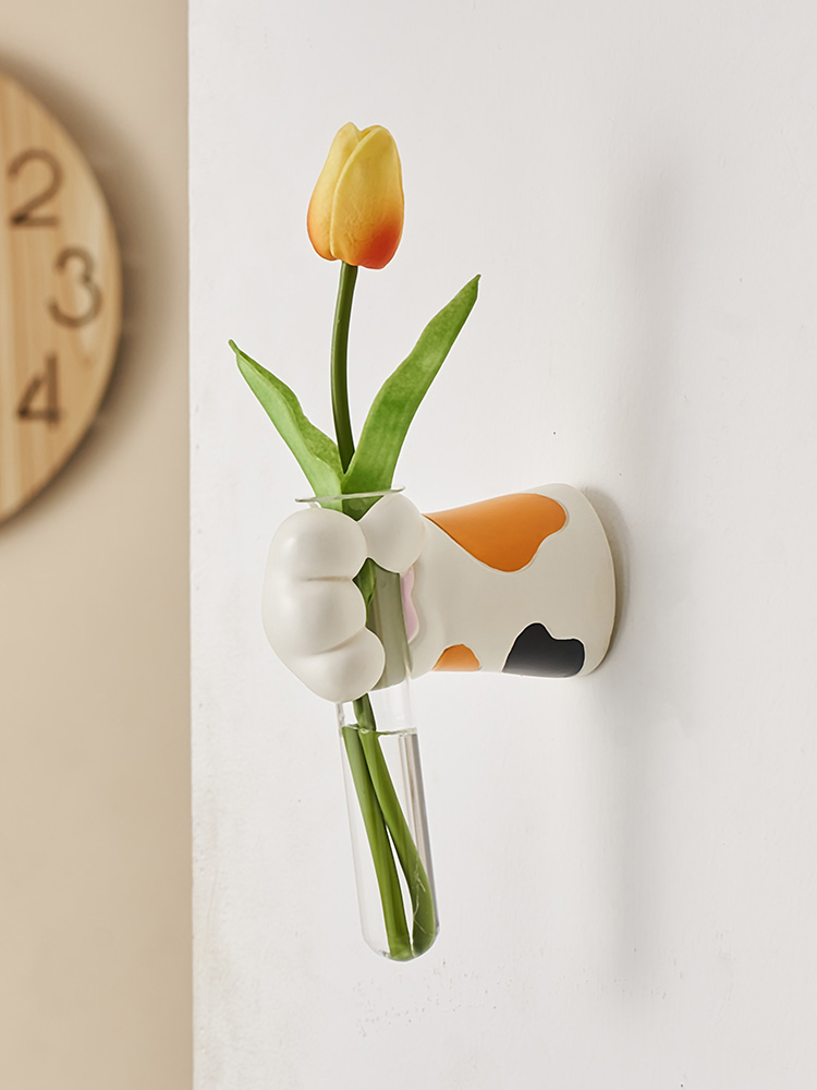 創意可愛貓爪水培花瓶 客廳玄關掛飾臥室牆壁裝飾品