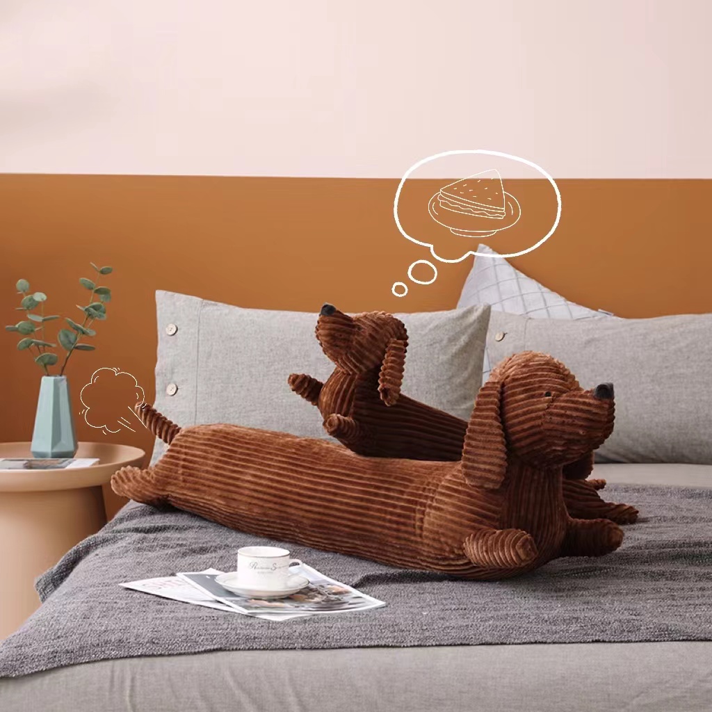 軟萌可愛臘腸狗抱枕裝飾你的沙發臥室房間