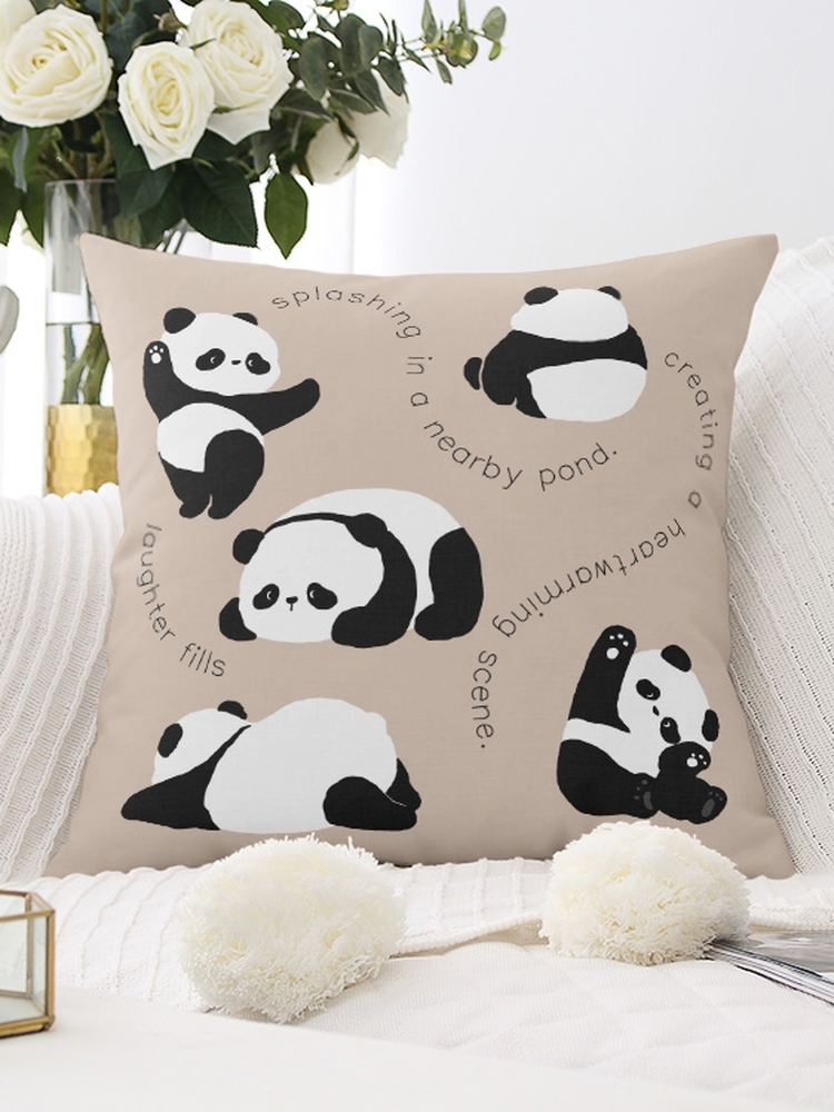 簡約大熊貓抱枕客廳沙發靠墊與辦公室護腰枕