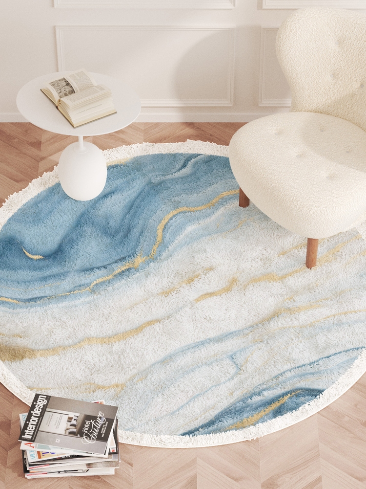 歐式家飾圓形地毯風格簡約適合臥室客廳有多種顏色款式可選擇