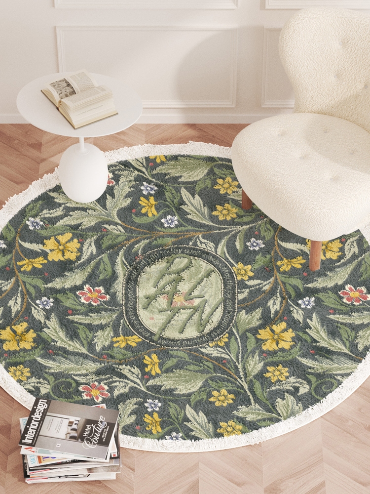歐式新古典花卉地毯客廳臥室床邊梳妝椅電腦椅地墊 (1.4折)
