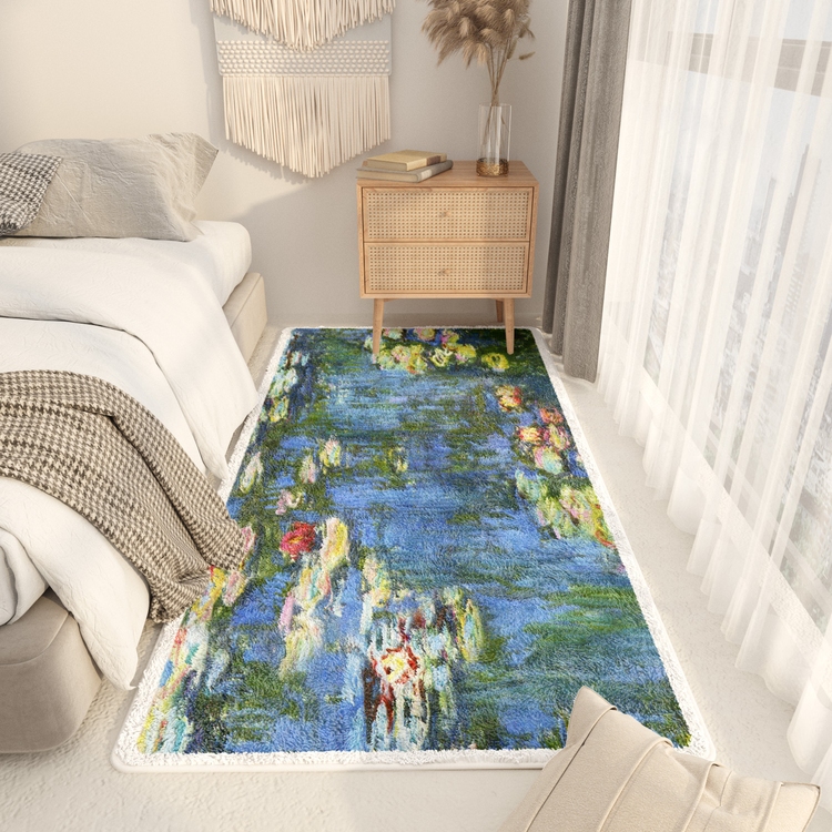 莫奈風藝術地毯 讓家藝起來客廳臥室地墊