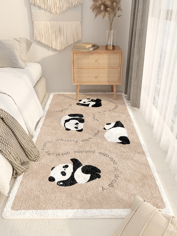 簡約大熊貓 地毯 客廳臥室加厚床前沙發腳墊飄窗地墊輕奢風格