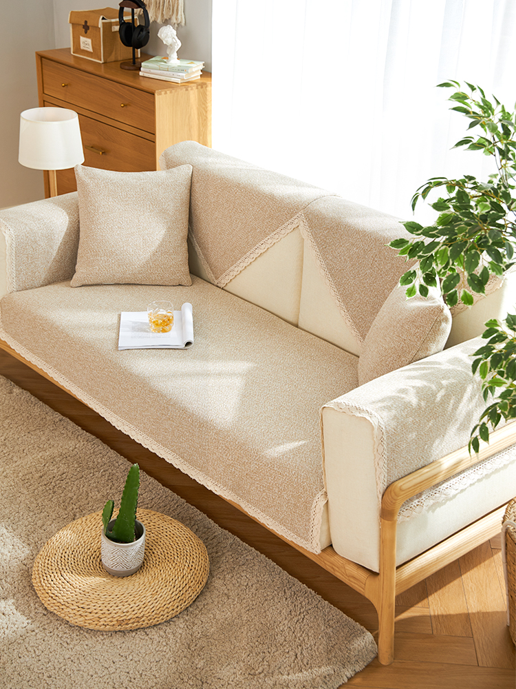 簡約現代風棉麻沙發墊四季通用防滑坐墊適用組合沙發
