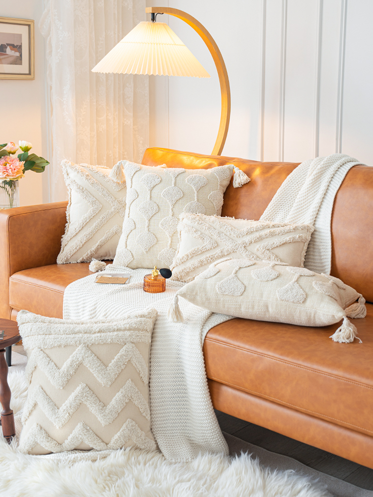 簡約現代風抱枕 精緻刺繡設計 客廳沙發裝飾靠墊