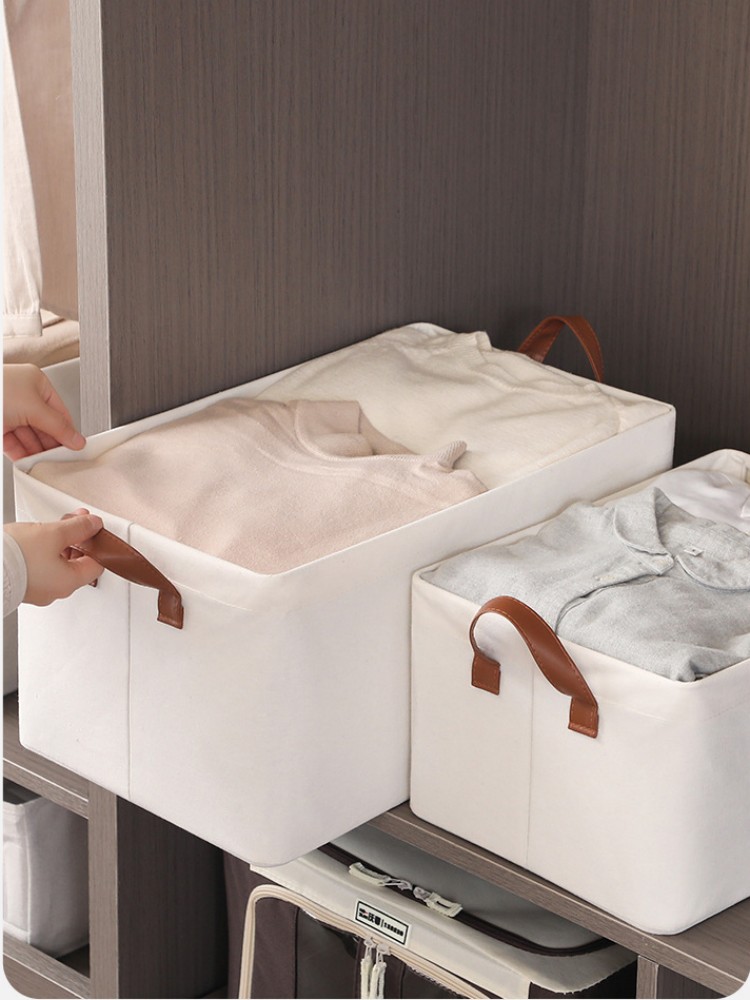 日式加厚棉布收納箱可摺疊整理衣物方便收納適用衣帽間臥室等多種空間
