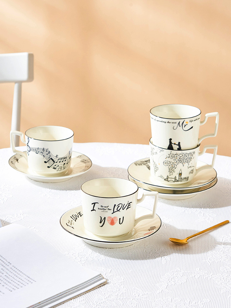 北歐風陶瓷咖啡杯奢華簡約適合下午茶使用精緻茶具多款圖案任你選