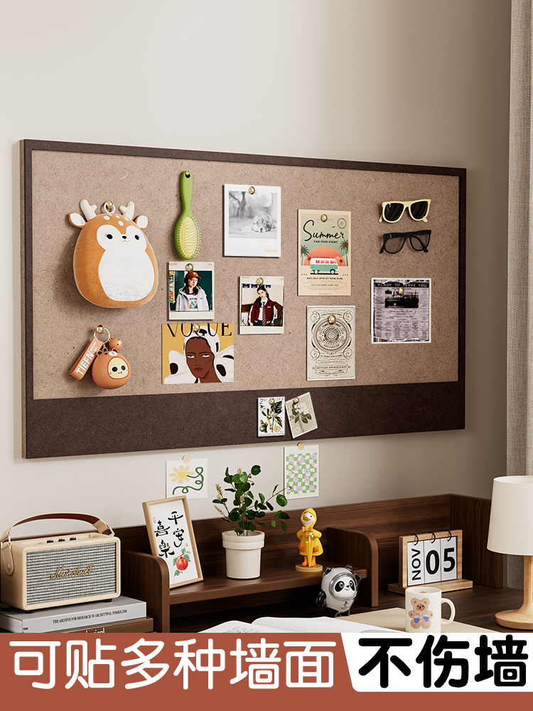 牆貼軟木板展示相片框願景拍立得牆壁裝飾書桌留言板掛牆面