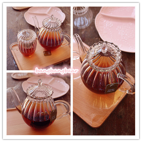 as 英式古典下午茶 客廳餐桌 復古玻璃茶壺 茶杯 可加熱 耐熱 高硼硅
