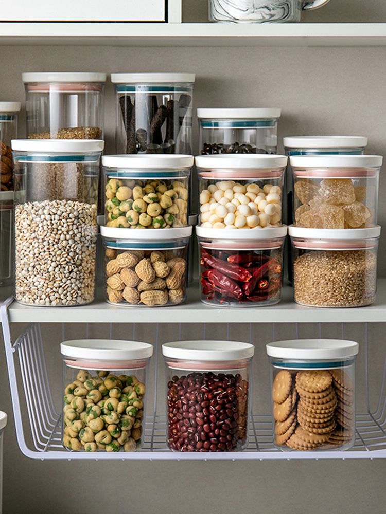 北歐風塑料密封罐透明防潮五穀雜糧乾果儲物盒食品級收納盒