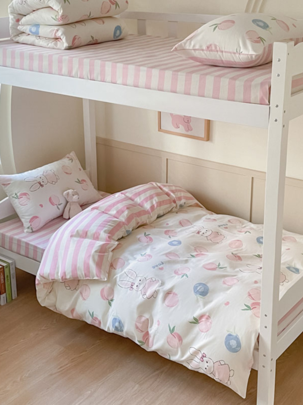青春風格全棉學生三件套純棉材質宿舍專用床單被套單人床上用品上下舖通用