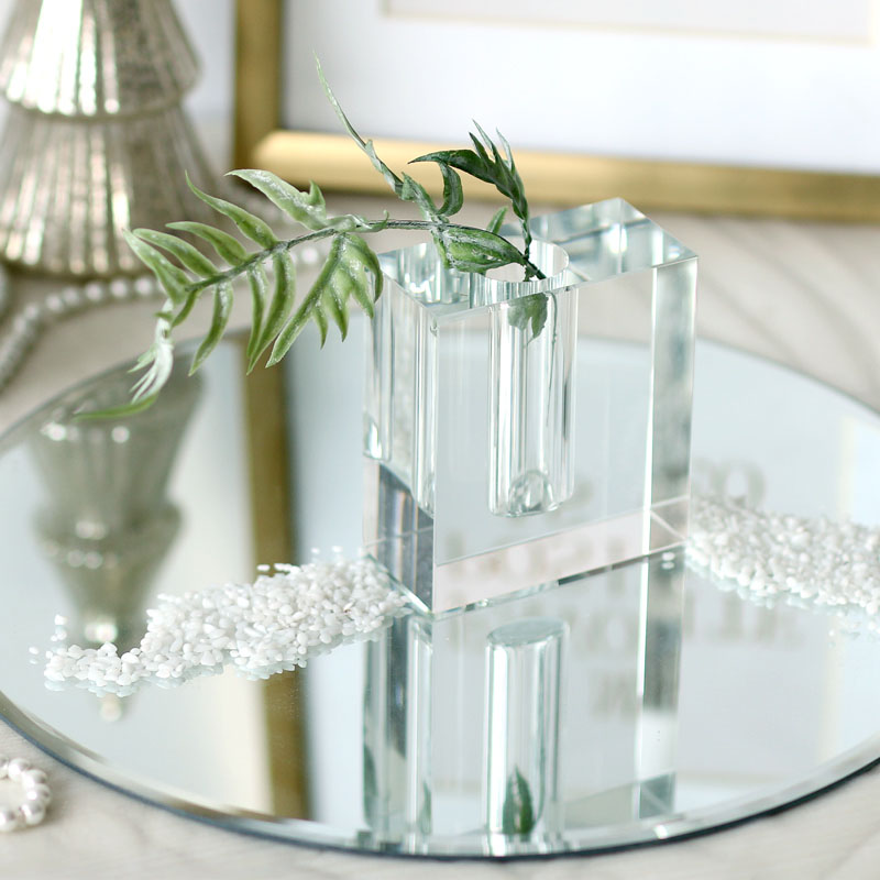 水晶玻璃花瓶 簡約現代風格 桌面花瓶 適用於各種場景 (8.3折)