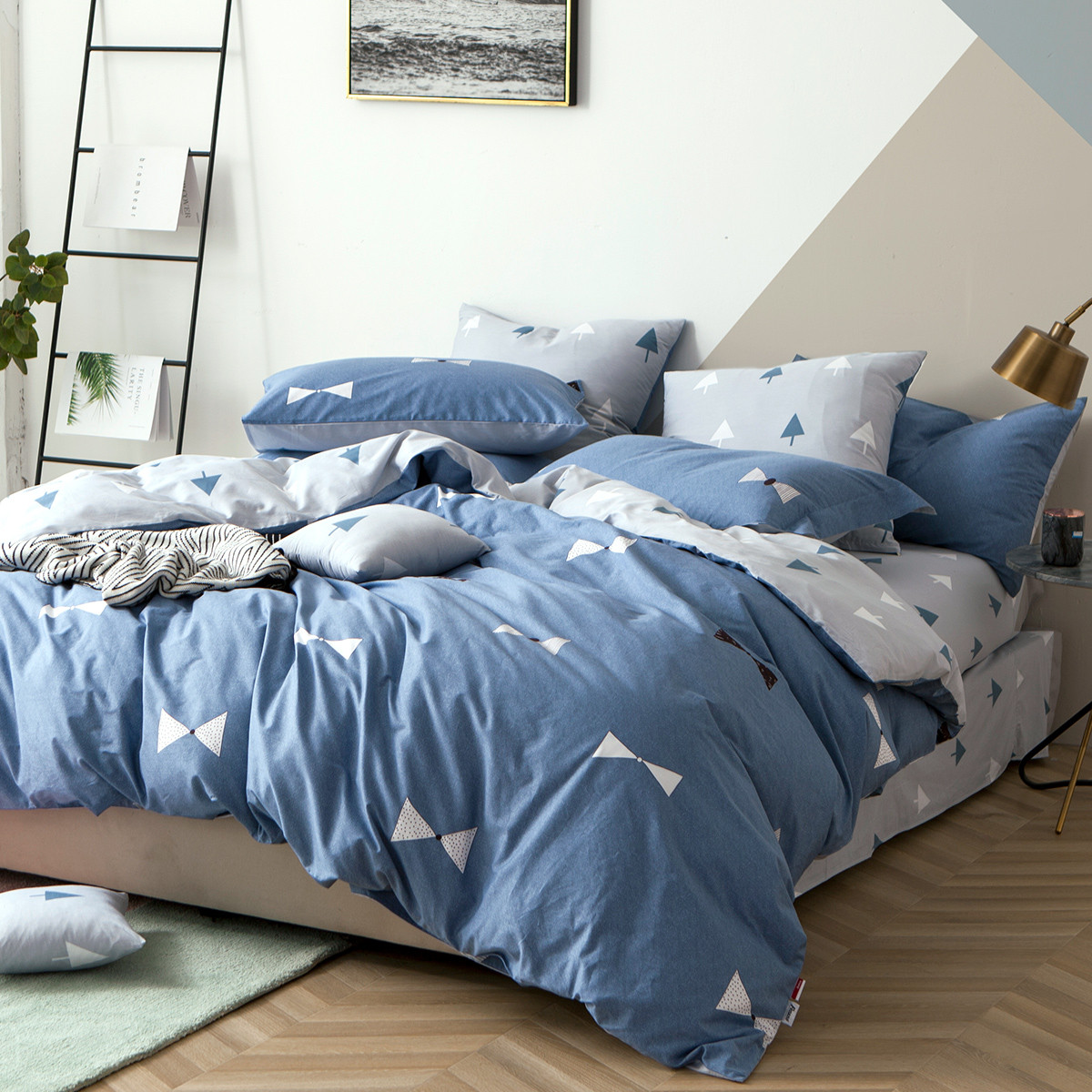 簡約北歐風宿舍床單四件套 質感親膚舒適 溫暖保暖