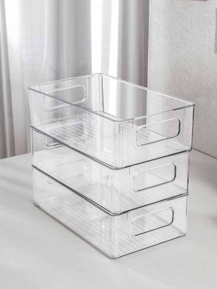 桌麪收納盒透明筐宿捨文具零食襍物整理箱梳妝台化妝品麪膜置物架