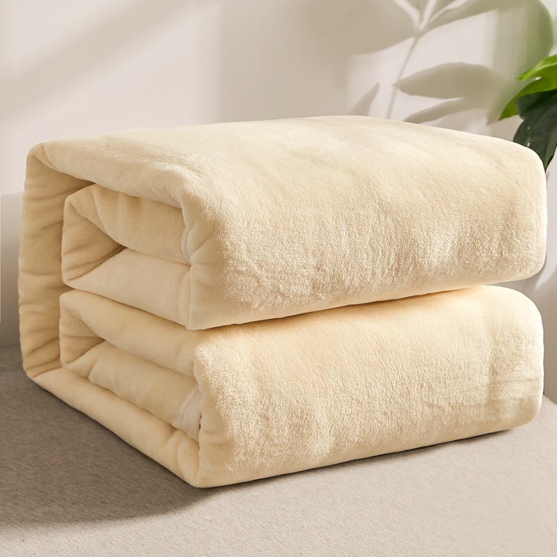 珊瑚絨小毯子四季通用100法蘭絨親膚柔軟保暖發熱簡約現代風格臥室毯