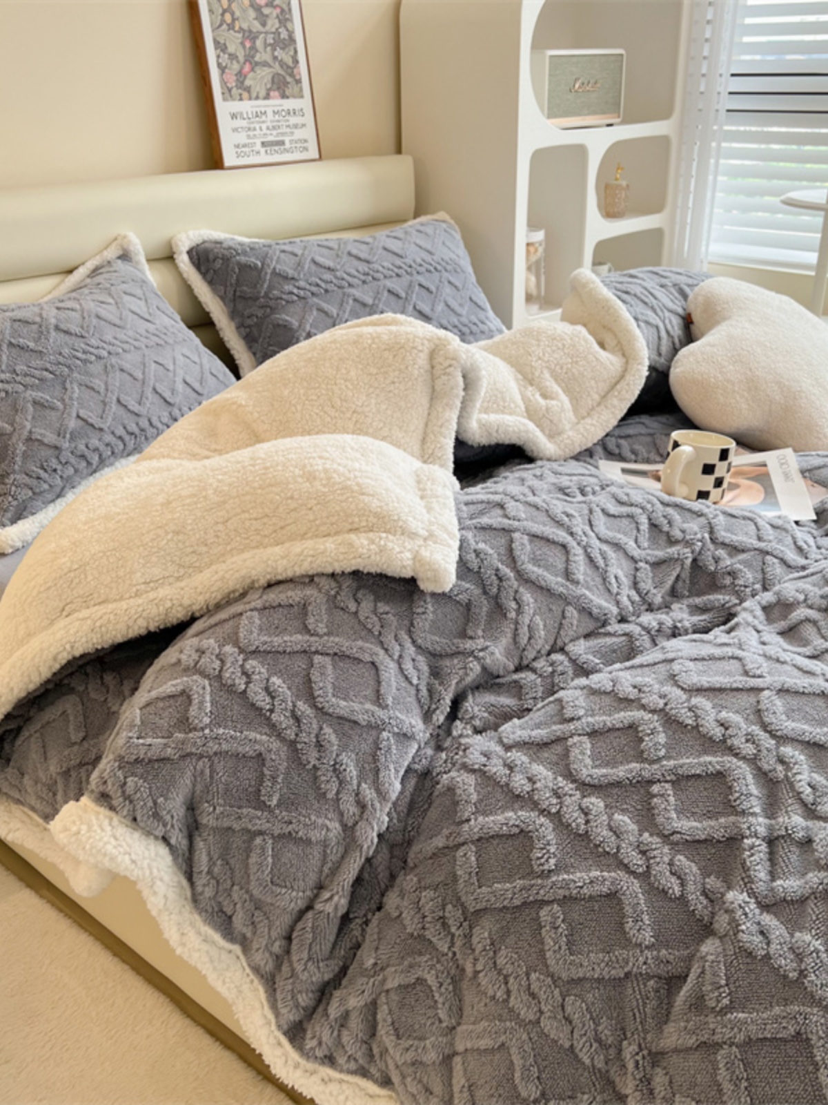 柔軟舒適加厚塔芙絨4件套保暖床單被套被罩法蘭絨珊瑚絨單雙人套件
