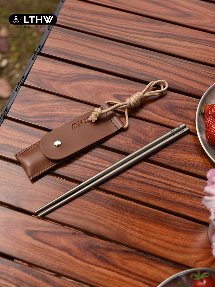 超輕量純鈦摺疊筷子 戶外露營旅行餐具 防滑防燙 鈦合金筷