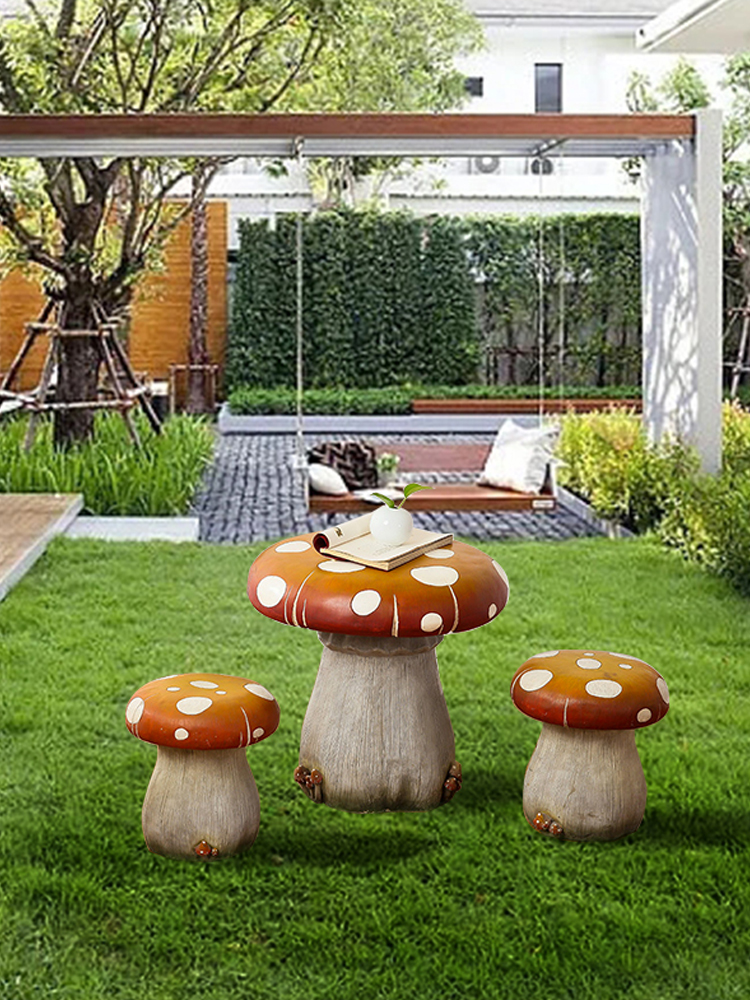 童趣滿滿蘑菇桌椅裝飾兒童房臥室陽臺戶外花園