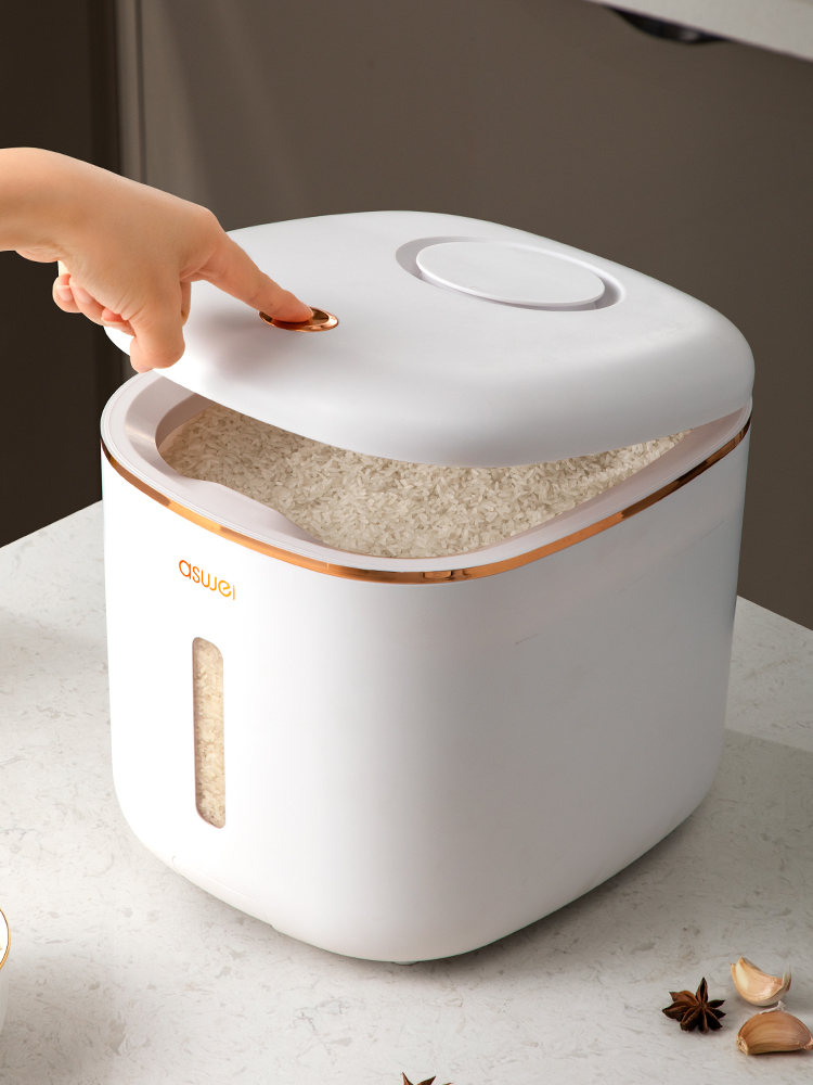 北歐風塑料米缸防潮防蟲廚房大米麵粉儲存罐家用密封米箱