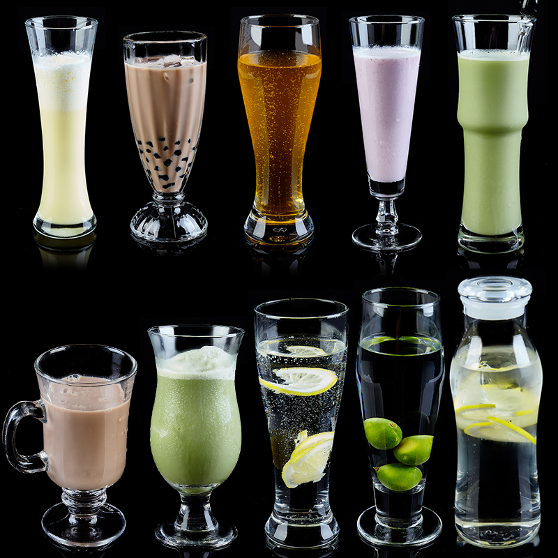 時尚簡約耐熱玻璃杯 歐式透明玻璃創意飲料杯具日常送禮用品