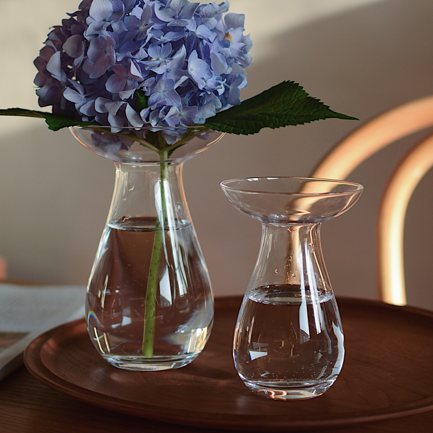 簡約風格手工吹制玻璃花瓶適合用於桌面裝飾可插繡球風信子