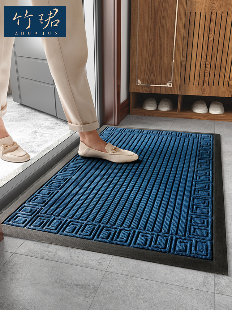 新中式風格防滑天然橡膠地墊可機洗吸塵適閤家用戶外門廳使用 (8.3折)