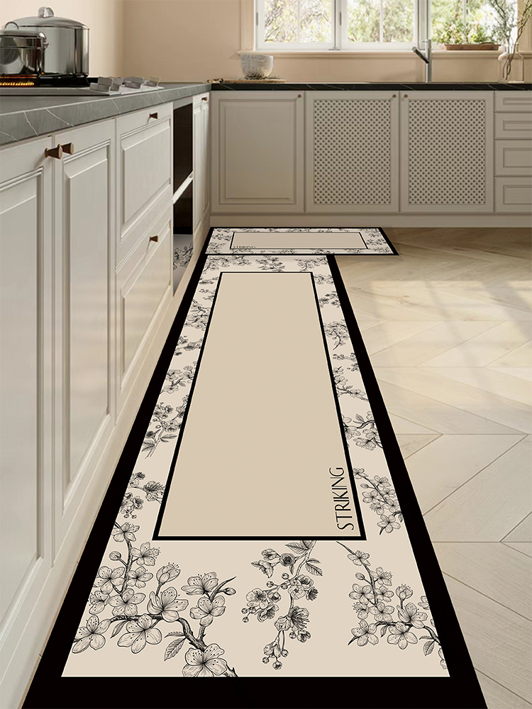 簡約現代防滑地墊吸水快乾防油防汙廚房地毯專用多種尺寸顏色任選