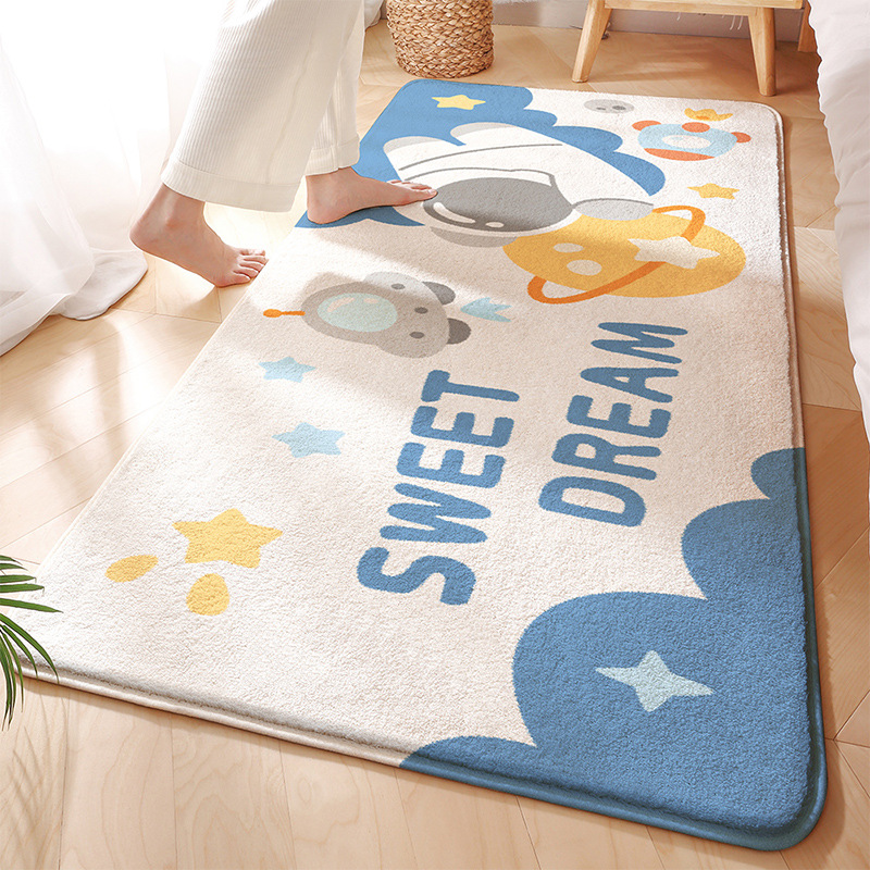 可愛卡通防滑臥室地毯 客廳加厚墊子 兒童房間床邊毛毯