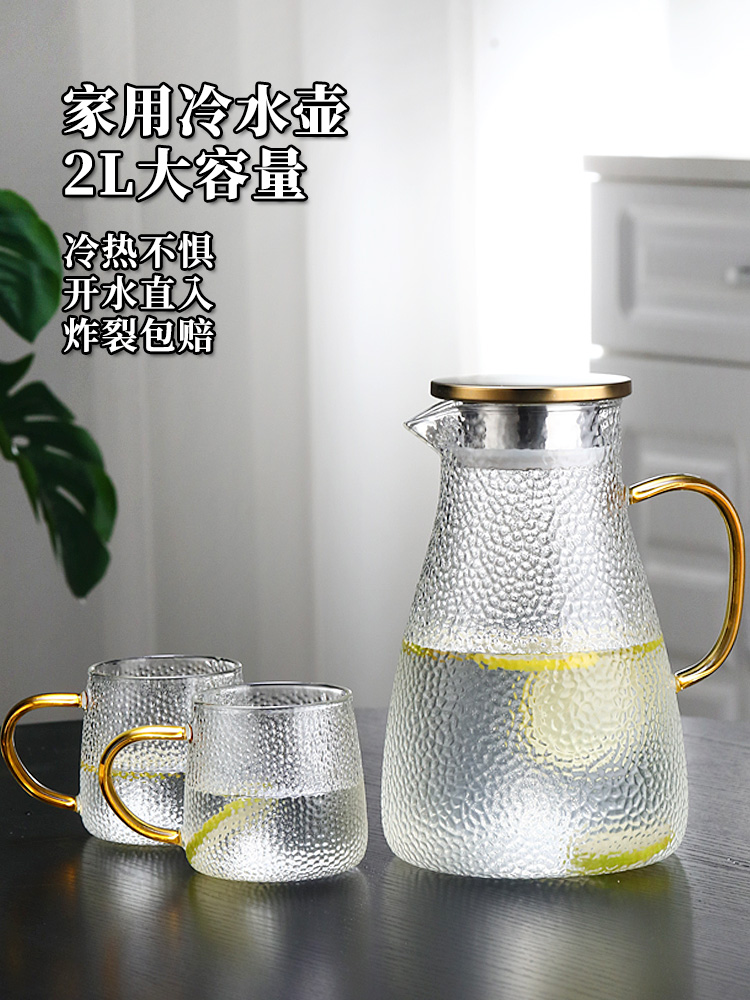 歐式風格玻璃冷水壺 耐熱加厚大容量家用 客廳白開水水壺