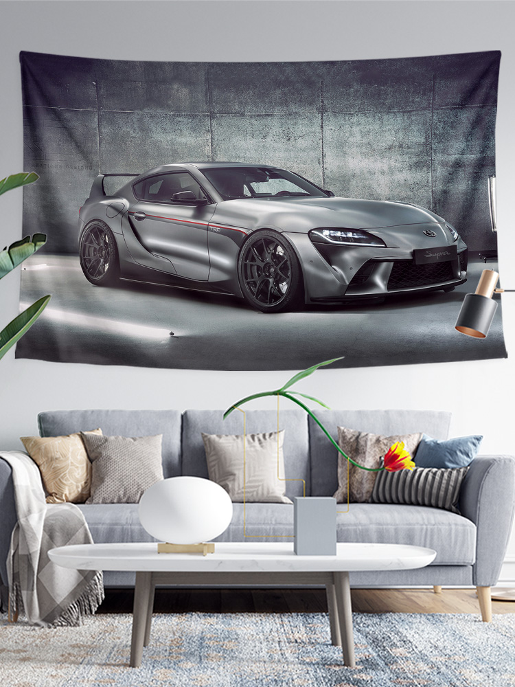 日本汽車jdm文化跑車周邊壁毯4s店裝飾背景布海報掛布毯