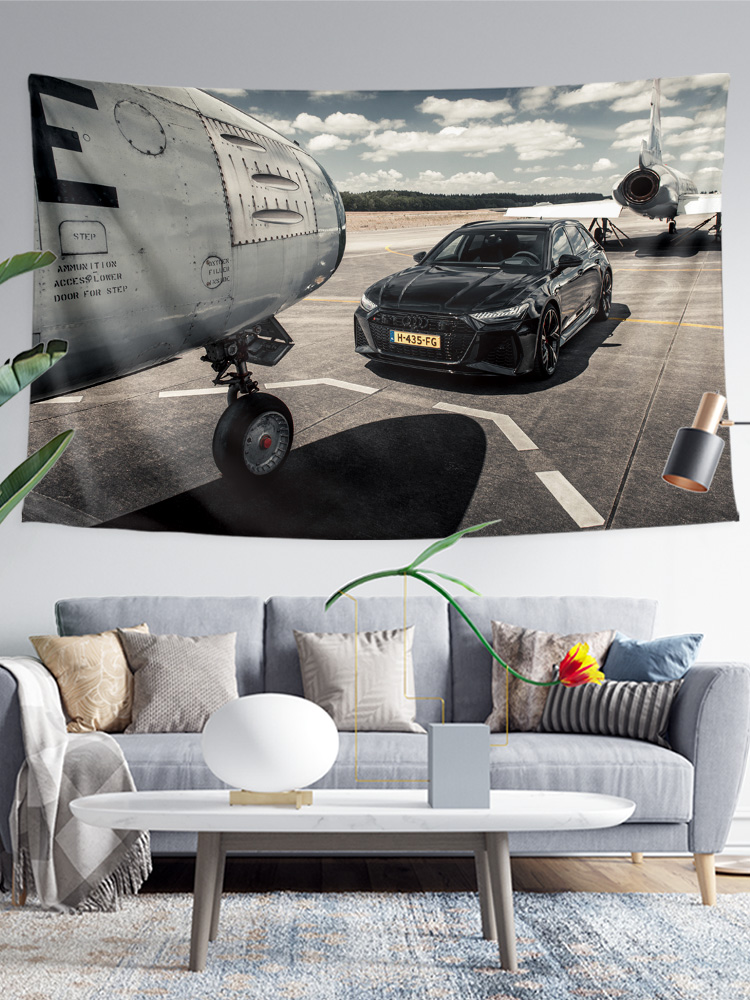 Audi奧迪RS6高性能五門跑車旅行車壁毯客廳臥室裝飾背景布掛布掛毯畫 (7.4折)