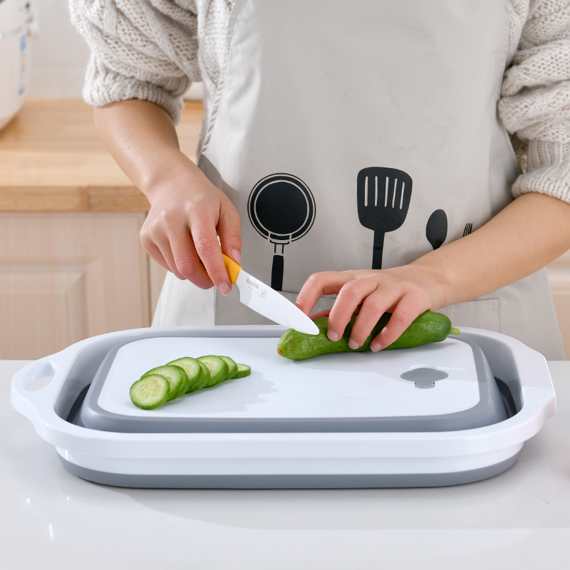 創意中式的塑料廚房菜板摺疊設計多功能可切菜洗菜瀝水