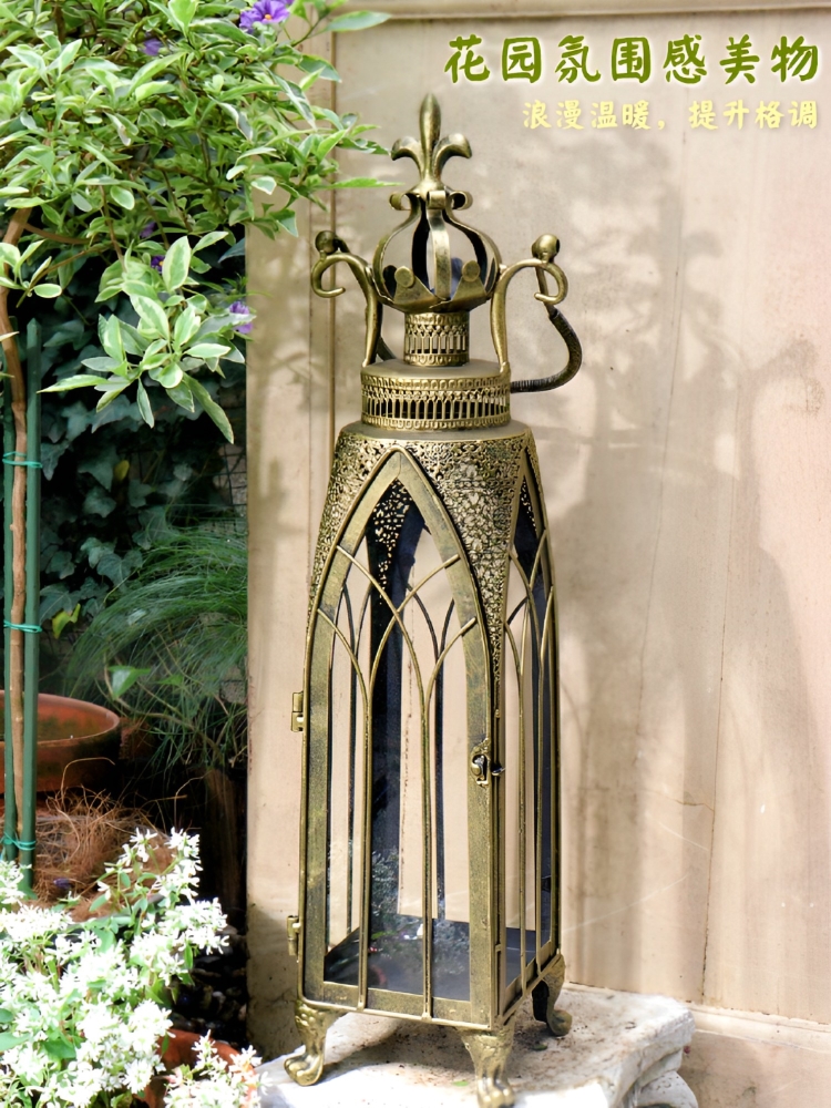 摩洛哥風情庭院草地氛圍燈歐式鐵藝裝飾擺件