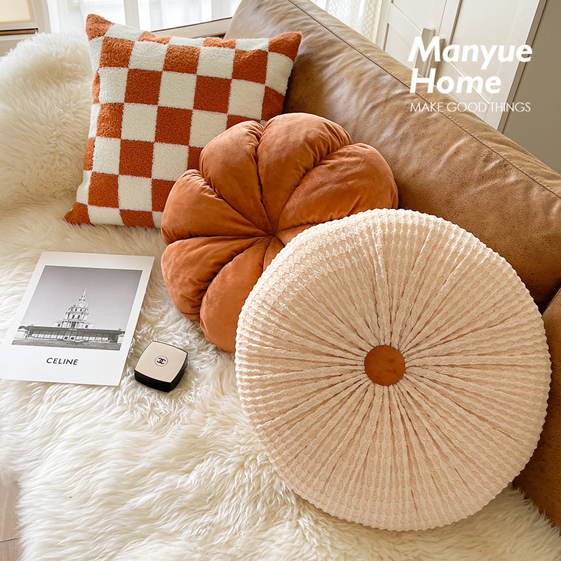 北歐風格抱枕ins風客廳沙發靠墊簇絨幾何圖案腰靠輕奢裝飾靠枕