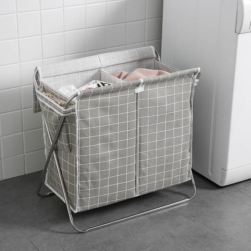 摺疊式收納洗衣籃風格清新可放置浴室或衣櫃大容量設計滿足生活所需