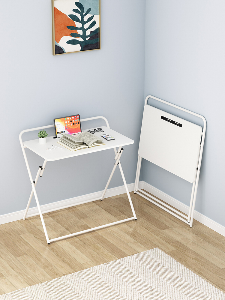 簡約現代風格書桌可摺疊設計臥室床邊電腦桌學生學習桌多尺寸多顏色可選